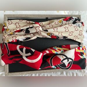 Monogram fabric headbands Set of 2 NEW